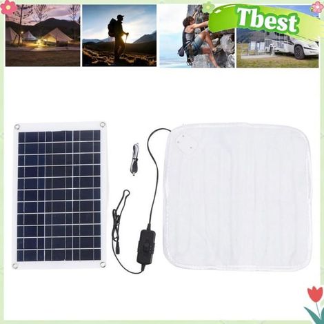 Tbest Panneau solaire avec couverture chauffante Panneau Solaire Monocristallin Portable 50W, Transfert de Puissance jeux bouee (1/5)