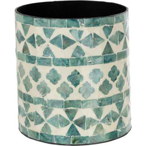 Cache-Pot Imprimé Design "Delta" 15cm Bleu Clair
