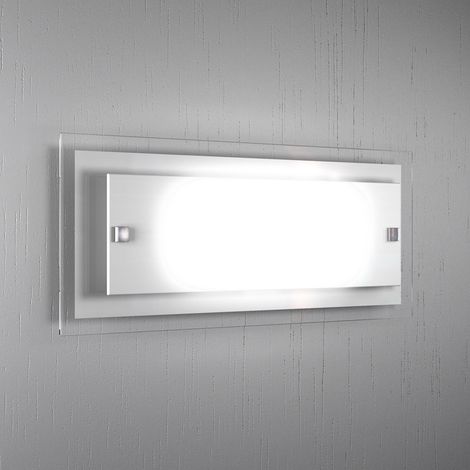Applique Moderna Tray Metallo E Vetro Bianco 2 Luci E27 (1/3)