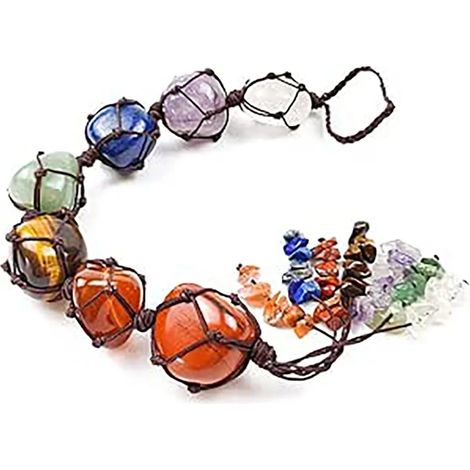 Fabriqué à la main 7 chakras pierre guérison de cristaux amulette de voiture pendre derrière des décorations de la maison pièces de vitrine pièces de Feng Shui pièces de yoga méditation (1/5)