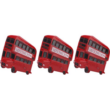 Lot de 3 Aimants Frigo Bus Rouge Design Coloré Aimants Publicitaires Puissants pour Réfrigérateur Décoratif Multiusage (1/5)