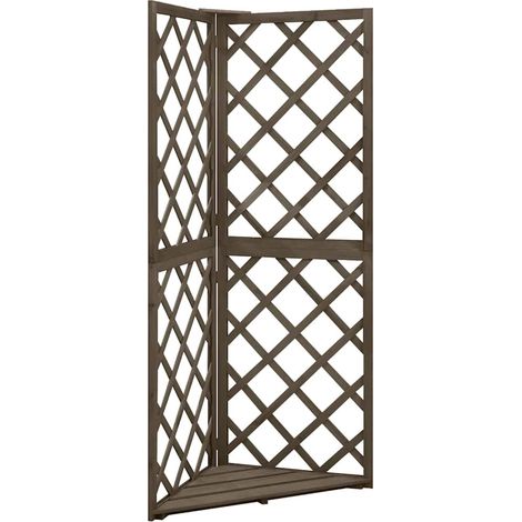 vidaXL Enrejado de esquina madera maciza de abeto gris 50x50x145 cm (1/5)