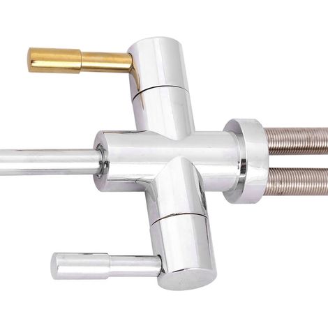 Grifo electrolítico de doble orificio RO de 1/4'' fabricado en acero inoxidable 304 cromado con función giratoria de 360°. (1/5)