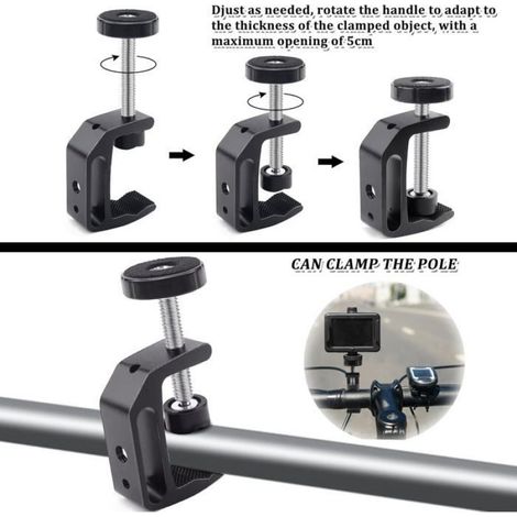 Pince en C Aluminium Reglable-2, Argent,0 a 50mm Fixation Bricolage Travail Bois Outil Garage Reparation Aucunely (1/5)