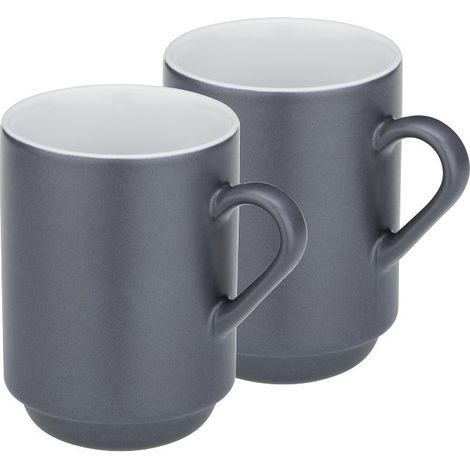 Tazze, 2 pezzi, ceramica, 0,3 l, diametro 7,5 x 11 cm, grigio / Kela (1/2)