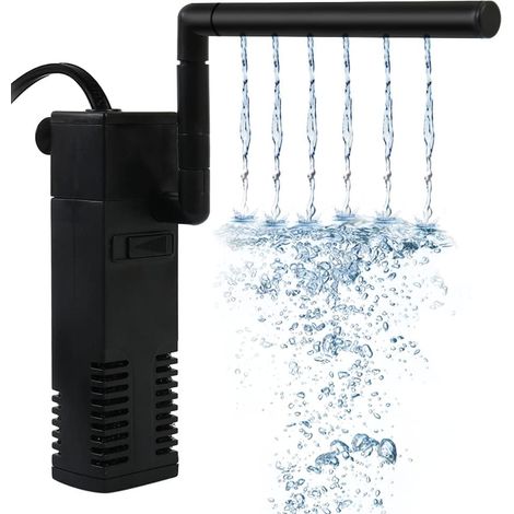 Das Aquarium verfügt über einen eingebauten Filter mit einstellbarer Durchflussrate, eine Wasserpumpe, die für Aquarien von 20 bis 250 Litern geeignet ist, und arbeitet leise mit 20 Watt.