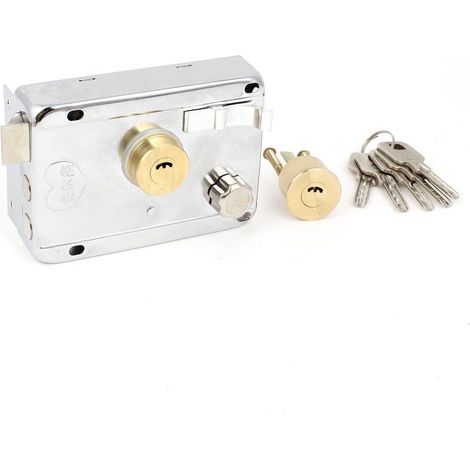 Office Home Security Silberfarbe Rechte Hand Tür Riegel Rim Lock Keys Set (a5fe3087326a1874581101... (1/3)