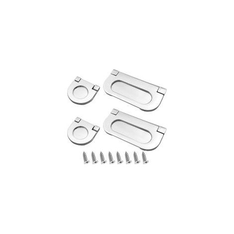 Argent 4Pcs Poignées invisibles Acier inoxydable 35/75mm Poignée Tiroir avec Vis Cupboard drawer Cabinet Wardrobe Accessories (1/5)