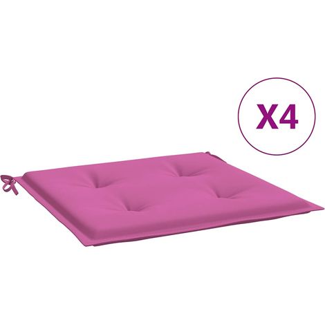 Coussins de chaise de jardin lot de 4,Coussins d'extérieur rose 50x50x4 cm tissu CFW130936 (1/5)