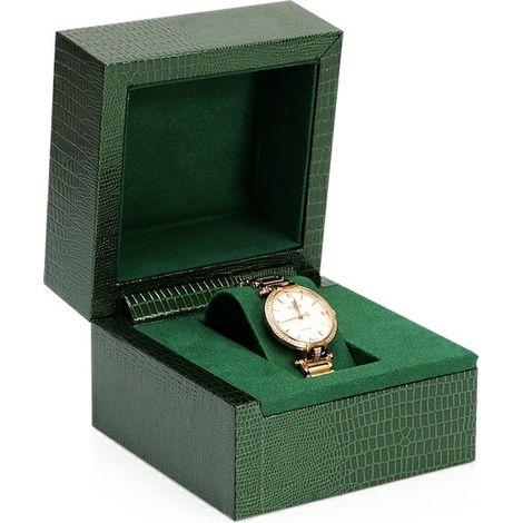 Caja de regalo verde vacía, con solapa de alta gama, embalaje para guardar relojes. (1/5)