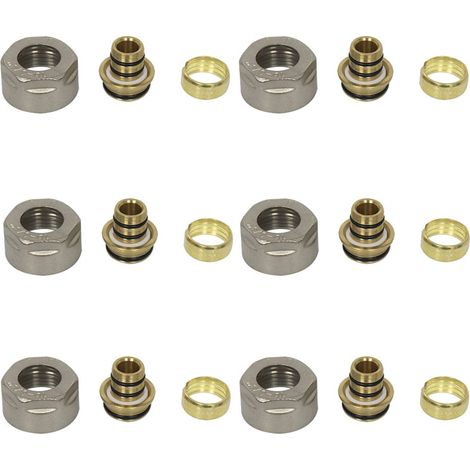 Lot de 6 raccords eurocone (EK) 3/4" (20/27) nickelé PER 16x1,5 - Arcanaute (1/4)
