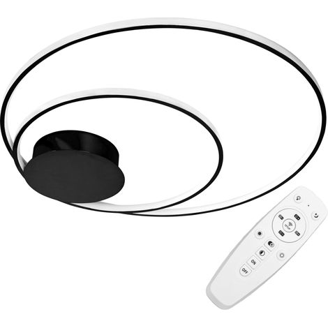 PLAFONIERA APP802-C NERO LED + TELECOMANDO CERCHIO 2-PUNTI LUCE 110 W 60X60CM