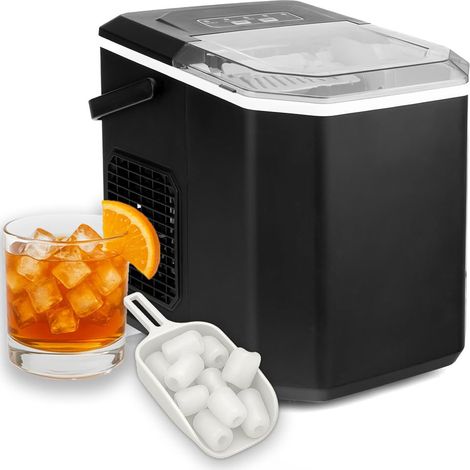 Machine À Glaçons, 9 Glacons En 6-8 Minutes, 2 Tailles De Glacons, 12kg En 24 Heures, Machines À Glaçons Avec Poignée Portable Pour La Maison, La Fête, Le Bureau Et Le Camping (1/5)
