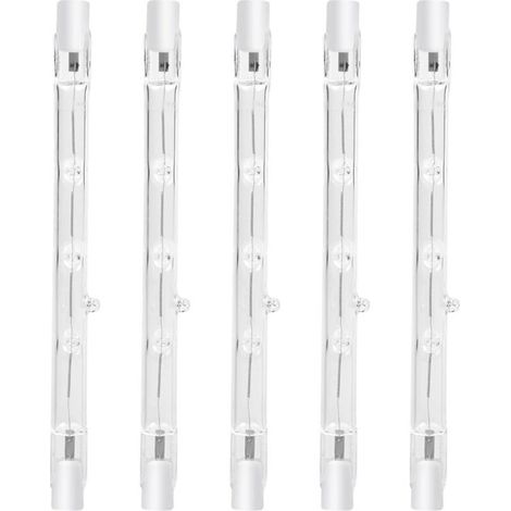 Dimmbare R7s-Halogen-Stiftlampe, 100 W, 118 mm, warmweiß 2800 K, R7s, linearer Strahler 1500 lm, AC 220–240 V (5 Stück)