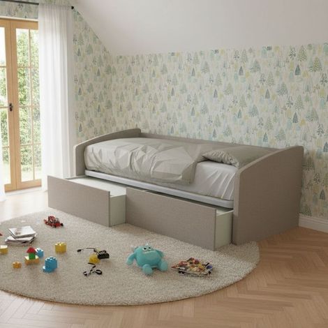 Divano letto singolo con cassettoni: il tuo 3-in-1 salvaspazio - Effetto tessuto