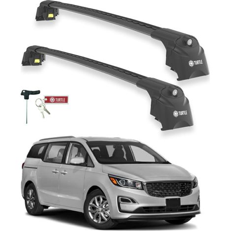 TURTLE kompatibel mit Kia Sedona (Yp) 2015-2021 Dachträger Air2 Schwarz (1/5)