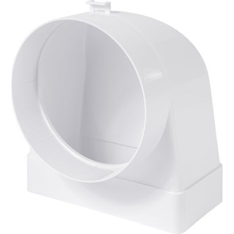 90° Channel Connector 150x75 mm to Ø125 mm Durable Plastic for HVAC System Kitchen Bathroom (1/5)
