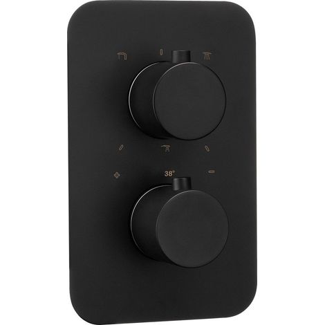Elemento esterno per box termostatico moderno forma tonda finitura nera - Harty