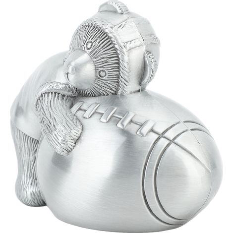 Tirelire Petit Ours avec ballon de football, style dessin animé, personnalisée, vintage, ours en peluche (1/5)