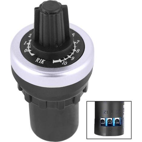 1 Potentiomètre Rotatif 22mm, Résistance Variable 1K Ohm, Bouton Inclus, Pour Machines Industrielles (1/5)