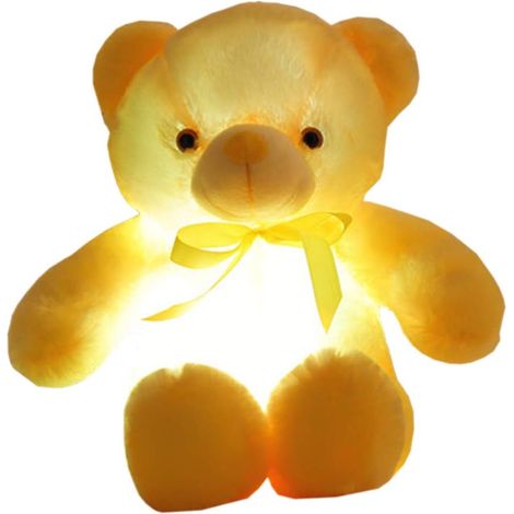 Nounours lumineux coloré pour enfant veilleuse et jouet doux pour bébé et tout petit cadeau tendre