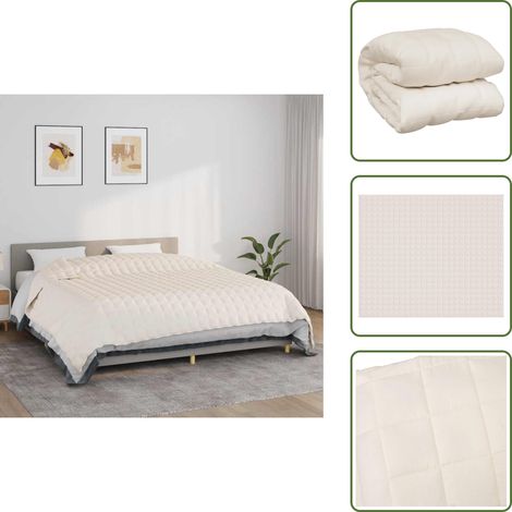 Couverture lestée Crème clair 220x260 cm 11 kg Tissu - Couverture Lestée - Couverture Poids - Literie Relaxante - Sommeil Réparateur - Couvre-lit Lourd (1/5)