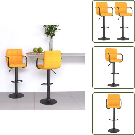 Tabourets de bar lot de 2 jaune moutarde tissu - Tabouret De Bar - Tabourets De Bar - Chaise De Comptoir - Chaises De Comptoir (1/5)
