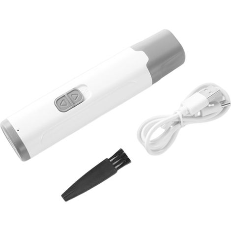 Limeuse à ongles pour animaux Rechargeable Silencieuse 2 vitesses LED intégrée pour chiens chats petits moyens grands blanche (1/5)