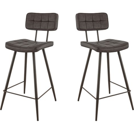 Tabouret de brasserie en simili H65 Maurine (lot de 2) (1/5)