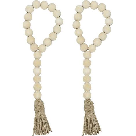 Guirlande de perles en bois à suspendre au mur (4 pièces) (1/5)