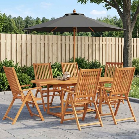 vidaXL Outdoor Dining Set with Parasol 8 pcs 6-Seaters (1/5)