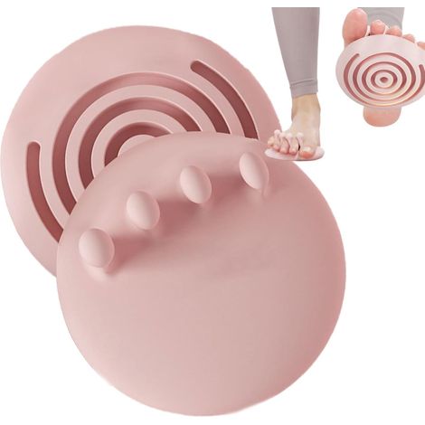 Paire d'entraîneurs de voûte plantaire en silicone souple rose, conception ergonomique à 30° avec fond antidérapant, pour l'exercice, les chaussures de football et les lignes des jambes (1/5)