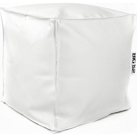 Pouf Cube BiG52 - Simili Cuir Blanc (1/5)
