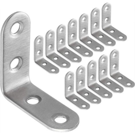 50 pieces L-shaped stainless steel metal brackets, furniture brackets, corner bracket accessories, fixing brackets 4040mm1.8 (1/5)