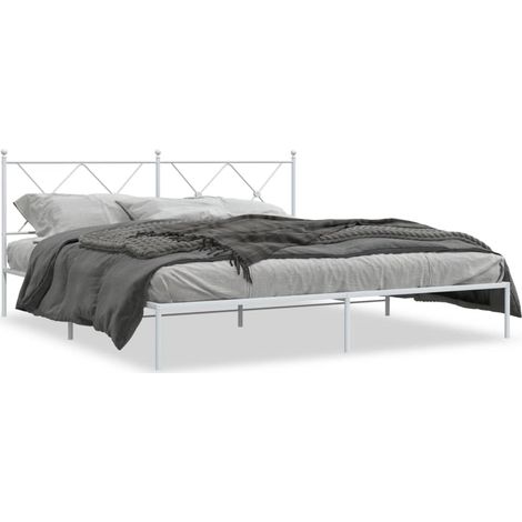 Maison Exclusive - Giroletto con Testiera Metallo Bianco 183x213 cm
