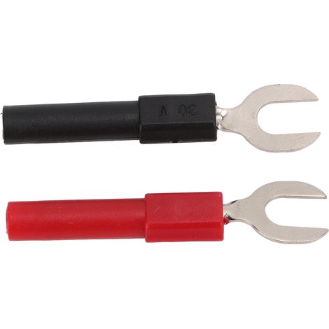 10-teiliges Set elektrischer Steckverbinder, gabelförmig, PVC/Messing, 6-mm-Y-Buchse, 4-mm-Bananenstecker, U-förmig, max. 10 A (1/5)