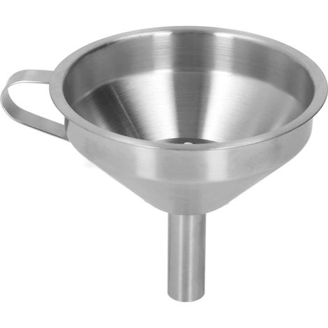 Entonnoir en acier inoxydable avec brosse de nettoyage, extérieur lisse, poignée épaisse, grand entonnoir de cuisine industriel (1/5)