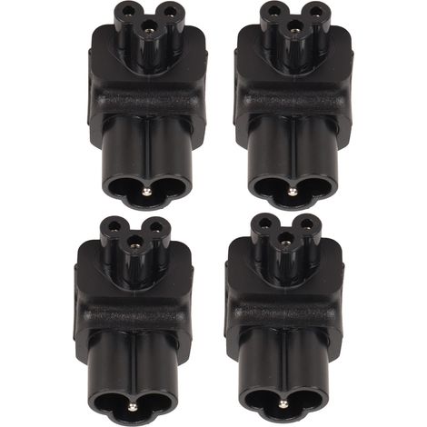 Lot de 4 adaptateurs secteur IEC320 C6 vers IEC320 C5, branchement facile, coudés à 90°, pour serveur UPS/PDU. (1/5)