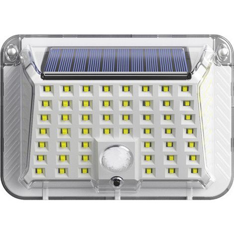 AIDUCHO Lámpara solar exterior de 90 LED y 1200 mAh, resistente al agua, ángulo de haz de 270°, sensor de movimiento, foco solar, aplique solar de pared para jardín. (1/5)