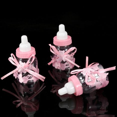 Bouteilles rechargeables 24 pièces, boîte à bonbons sucrés, cadeau pour décorations de fête prénatale (rose) (1/5)
