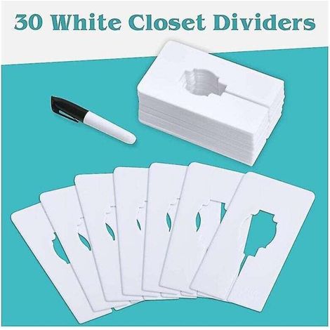40 séparateurs de placard pour suspendre des vêtements - Séparateurs de taille de vêtements rectangulaires pour racks, séparateurs de placard blancs (1/2)