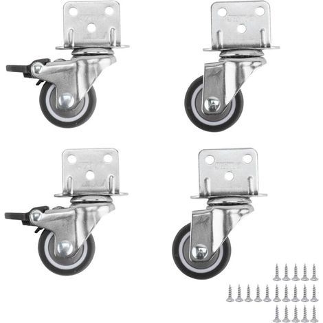 2,5 cm (1 Zoll) große, L-förmige Rollen, Tragkraft 68 kg (150 lb), geeignet für Möbel, Schreibtische usw. – 4er-Set (1/5)