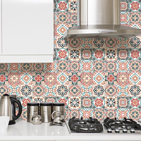 Sticker Mural Carrelage adhésif Cuisine Salle de Bain - 9 STICKERS CARRELAGES AZULEJOS FRANCKY - 9stickers10x10cm (1/5)