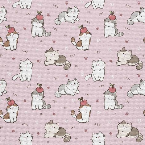Tela decorativa para exteriores Oxford - motivo de gatito con manzana (1/5)