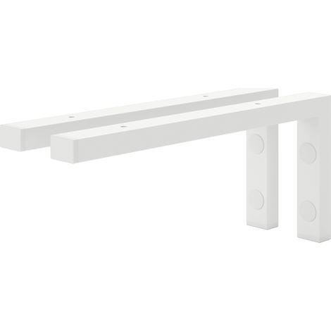 Holzbrink 2x Wandkonsole Weiß für Waschtisch, 350x150 mm Modell L