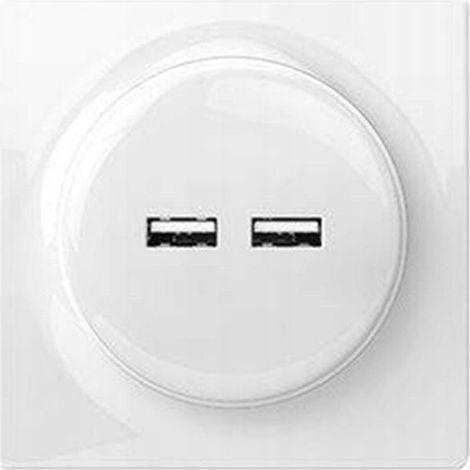 Enchufe USB de pared Fibaro Walli doble puerto 2.4A blanco