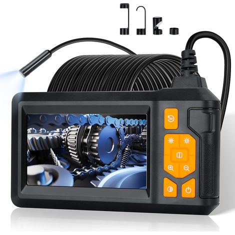 Endoskopkamera, 1080P HD Industrie-Endoskop, IP67 wasserdichte 4,3" IPS-Rohrinspektionskamera, 8 LEDs (1/5)