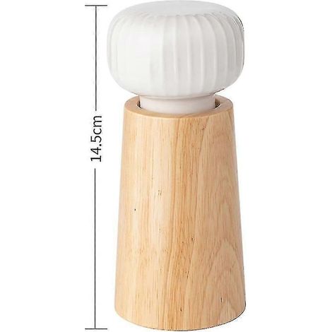 2024 - Moulin à sel et à poivre en bois et céramique - Moulin à épices avec réglage - Bon (1/4)