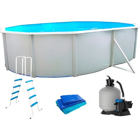 Piscine hors-sol acier Toi MAGNUM ovale 550x366x132cm filtre à sable 6m3/h (1/5)