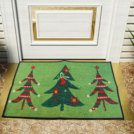 Tapis de porte de Noël, tapis de sol en flanelle, tapis d'entrée antidérapant pour salon, idéal pour Noël (1/5)